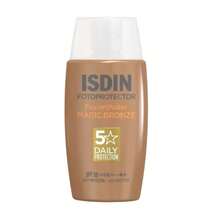 Isdin Protector Solar con Color Fusion Water Color Bronze SPF50+ Fotoprotector Facial 50 ml Protector Solar con Color Cobertura Natural Unifica Tono Acabado Sedoso Alta Protección UVA UVB - Marrón - Ver 1