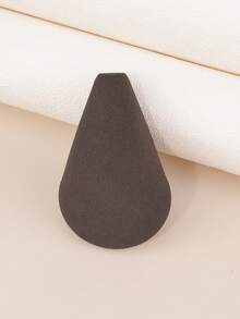 1pc Black & Brown Makeup Sponge, Soft Sponge Puff For Wet & Dry Use, Fingertip Makeup Applicator Tool - Brown - View 2
