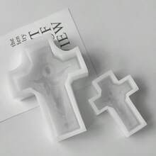 1件装DIY艺术十字架耶稣雕像硅胶蜡烛模具，3D欧式肖像模型工艺石膏混凝土环氧树脂水泥浇铸模具，手工皂制作工具，宗教节日装饰，家居礼品 - 83002856 - 查看 4