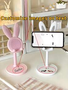 [Customized] Rabbit Ear Phone Holder, Adjustable Multi-Function, Adjustable Angle 0°-90°, Cute Dachshund Print Adds Personalized, Adjustable Height And Angle, Compatible With All Devices, Great Gift For Watching Videos, Live Streaming, Online Classes - Multicolor - View 2