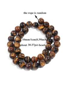 4/6/8/10MM 1 Strand Natural Yellow Tiger Eye Stone Beads - Loose For DIY Jewelry Making, Natural Beads For Bracelets, Necklaces, Earrings, Handicrafts - Multicolor - View 12