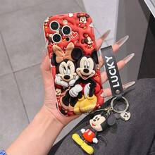 This Disney Mickey Mouse Lanyard Phone Case Is Fully Covered In TPU Material. It's Shockproof, Lightweight, And Compatible With IPhone17/16/11/13/15/15 Plus/15 Pro/15 Pro Max/12/14 Pro Max/11 Pro Max/12 Pro/12 Pro Max/13. This Phone Case Makes A Popular Birthday Gift Or Business Gift; It's Durable, Stain- And Fingerprint Resistant, And Suitable For Both Men And Women. The Set Also Includes A Mickey Mouse Phone Case And A Mickey Mouse Plush Bracelet. It's A Perfect Gift For Friends And Family. This Stylish Phone Case Is Fun, Lightweight, And Durable. IPhone17 Pro Max Phone Case, Minnie Mouse Phone Case. - 白色 - 查看 6