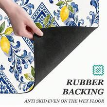 1pc Lemon Print Absorbent Mat/Drying Mat For Coffee Maker, Dishes - Polyester Absorbent Desktop Protective Mat With Rubber Anti-Slip Pad, For Kitchen Counter Decor, Home Bar And Dining Table - Multicolor - View 8