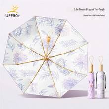 Ô gấp 3 8 nan, ô chống nắng phủ màu chống tia UV, thiết kế thời trang cho nữ, ô đa năng chống nắng & chống mưa - Ô gấp ba - Xem 6