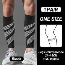 2 Stücke Kompressionsärmel für die Wade, hochelastische Beinmanschetten, atmungsaktiv & bequem, graduierte Kompression, gestrickte Konstruktion, für Frauen & Männer, für Laufen, Fußball, Basketball, Fitness, Alltag - Schwarz, Einheitsgröße, geeignet für alle Jahreszeiten - Schwarz - Übersicht 18