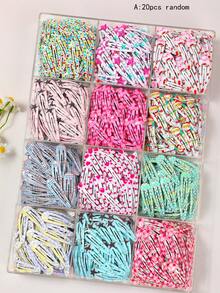 20pcs Girls' Multi-Color Star, Wave, Heart Shaped BB Hair Clips, Bangs Clips, Versatile Daily Use - Multicolor - View 10