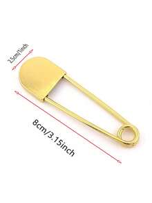 1 Large Heavy-Duty Golden Steel Safety Pin - Oversized Metal Pin, Suitable For Laundry, Interior Decoration, Quilting, Fashion Decoration - Multicolor - View 4