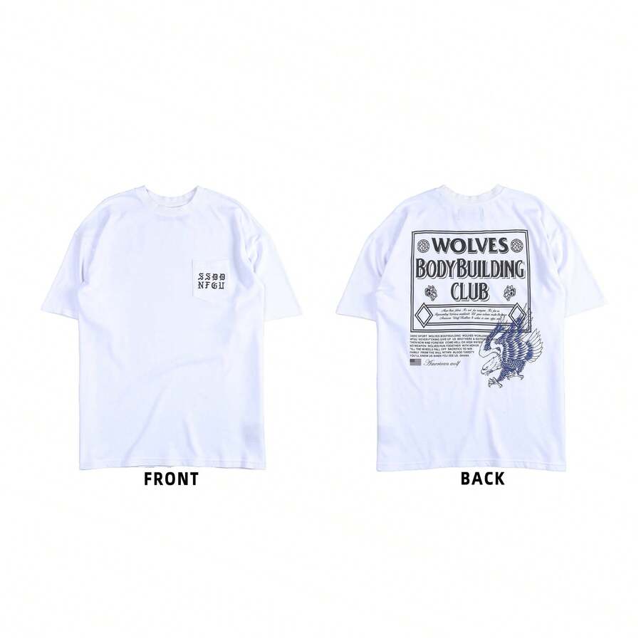 DARC Wolf Head Fitness American Style T-Shirt, Pure Cotton, Round Neck, Printed Short Sleeve - DSDT038 - Xem 1