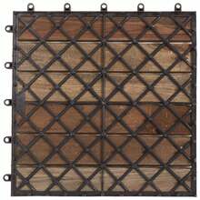 vidaXL Decking Tile 10 Pcs Grey 11.81 X 11.81 In Acacia Hardwood - A - View 3