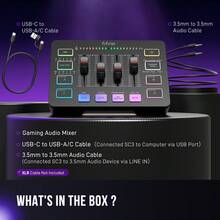 FIFINE SC3(Global Version)AmpliGame Audio Mixer, Gaming Live Streaming PC Mixer With Slider Volume Control, XLR Microphone Input, Monitoring Function, Suitable For Video/Gaming Voice/Podcast Recording - View 12
