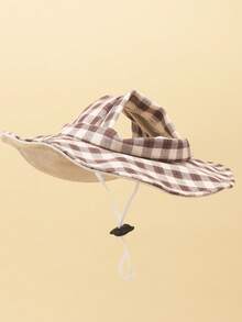 Sombrero de sol de poliéster con orejas lindas, antideslizante, protección solar ajustable, adecuado para que perros pequeños lo usen al aire libre en primavera, otoño e invierno - Marrón - Ver 13