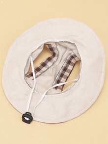 Sombrero de sol de poliéster con orejas lindas, antideslizante, protección solar ajustable, adecuado para que perros pequeños lo usen al aire libre en primavera, otoño e invierno - Marrón - Ver 8