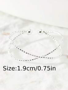 Phong cách đơn giản - Nhẫn ngón chân hình chữ thập - 1 chiếc - Trang sức cơ bản cho nữ mùa hè đi nghỉ mát bãi biển - Bạc 2 - Xem 2