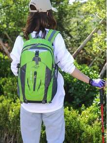 New 30L Extra Large Capacity Backpack, Thickened Canvas Work Luggage Bag, Unisex Outdoor Travel Rucksack - Green - View 2