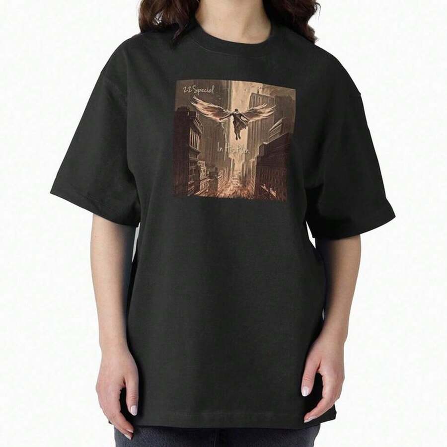 _In His Plan___22 Special _Official Song Logo Oversized T-Shirt For Women 100% Cotton Unisex T-Shirt - Premium Casual Comfortable Fit T-Shirt - 黑色 - 查看 1