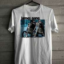 JAMES GANG Rides Over Fillmore Hard Rock Funk Band Men's Unisex T-Shirt.JPG 100% Cotton Unisex T-Shirt - Premium Casual Comfortable Fit - 白色 - 查看 1