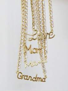 Fashion 18K Mother's Day Gift - Mom/Mama/Love High-End Luxury Fashion Necklace - Gold - View 4