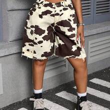 Slayr Plus Size Women's Denim Shorts For Women Jean Shorts Loose Cargo Shorts Cotton Camouflage Loose Shorts Cargo Pants Women Shorts Camo Pants Jorts Vacation Woman Summer For Women Summer Cowgirl Old Money - Multicolor - Ver 7