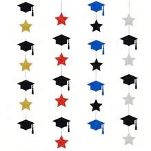 4pcs/Set Graduation & Back To School Party Hanging Decorations, Party Background Bunting - Multicolor - View 2