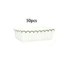10pcs/20pcs/50pcs Sage Green Scalloped Paper Trays, Sage Green Rim, Suitable For Holding Snacks, Chips, Hot Dogs, Fries For Family Gatherings, Picnics, BBQs, Birthdays, Weddings And More - Green Edge Of Mouse - View 7