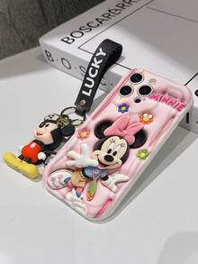 This Disney Mickey Mouse Lanyard Phone Case Is Fully Covered In TPU Material. It's Shockproof, Lightweight, And Compatible With IPhone17/16/11/13/15/15 Plus/15 Pro/15 Pro Max/12/14 Pro Max/11 Pro Max/12 Pro/12 Pro Max/13. This Phone Case Makes A Popular Birthday Gift Or Business Gift; It's Durable, Stain- And Fingerprint Resistant, And Suitable For Both Men And Women. The Set Also Includes A Mickey Mouse Phone Case And A Mickey Mouse Plush Bracelet. It's A Perfect Gift For Friends And Family. This Stylish Phone Case Is Fun, Lightweight, And Durable. IPhone17 Pro Max Phone Case, Minnie Mouse Phone Case. - 白色 - 查看 5