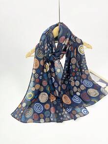 Street 1pc Ladies' Printed Woven Scarf, Suitable For Daily Commuting - Multicolor - View 4