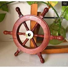 Ship Wheel 6 Wood And Brass Nautical Decor Handmade Captains Steering Personalized Ship's Wheel Vintage Maritime Gifts Home Office Wall - 棕色 + 6英吋長 x 0.5英吋寬 - 查看 6