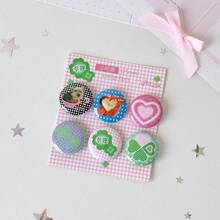 6 PCS 25mm Mini Sticker Badge Cartoon Cute Backpack Decoration Pin Student DIY Clothing Accessory Patch - Multicolor - View 14
