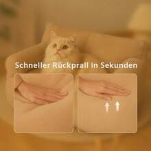 Katzenbett kleines Hundesofa Flauschig und waschbar Katzensofa Hundebett für Katzen, weich Katzenbett katzencouch mit Rutschfester Unterseite (Camel, ) - Kamelfarben - Übersicht 2