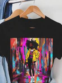 Unisex T-shirt  Street Style T-shirt Mode Skjorta herr-t-shirts herrkläder herrset herr-t-shirt herrartiklar vardagsklänningar för kvinnor damset eleganta blusar dam-t-shirts damklänning - Svart - Visa 6