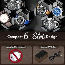 Watch Winder, Caja Relojes, Caja para Relojes Automática, 6 Winding Spaces Organizador de Relojes, 4 Modos de Rotación Watch Winder, LED Watch Box - como en la imagen - Ver 4