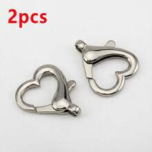 2pcs Stainless Steel Heart Shaped Spring Clasp, Gold Color Jewelry Findings Suitable For DIY Bracelet Necklace Connector - Stainless Steel Buckle - View 11