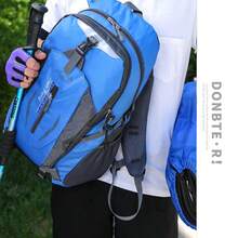 New 30L Extra Large Capacity Backpack, Thickened Canvas Work Luggage Bag, Unisex Outdoor Travel Rucksack - Blue - View 4