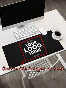 [Customized] Large Desk Mat With Photo And Text, Customized Mouse Pad, Suitable For Gaming Or Office Use, Non-Slip Surface, Fit For Computer Or Laptop - Multicolor - View 1