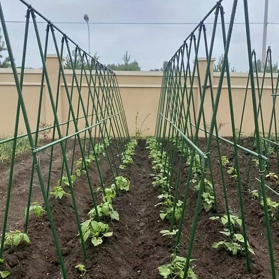 Ensemble de 21 pièces de tuteurs de jardin durables, noyau métallique revêtu, comprend 8 tiges de support, 3 clips en forme de A, 5 connecteurs, 5 boucles universelles, résistant à la corrosion, facile à insérer, convient à diverses plantes, fruits, légumes, support essentiel pour les plantes grimpantes de jardin - Support pour plantes - Voir 1