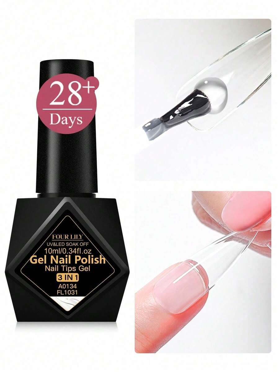FOUR LILY Multi-Function Nail Tips Gel, 10ml UV LED Soak Off Builder & Rhinestone Adhesive Gel For Beginners DIY Manicure - 1PC - View 1