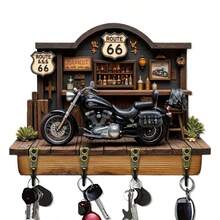 Cross-Border Hot-Selling Motorcycle Wooden Multi-Functional Home Key Holder Room Porch Decor Wooden - Brown - View 5