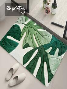 1pc Tropical Style Leaf Shaped Door Mat, Bathroom Floor Mat, Modern Home Decor Rug, Bathtub Side Mat - A - View 10