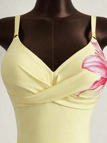 Conjunto de bikini de 2 piezas con estampado floral, accesorio de metal y correa ajustable, de caliente para vacaciones de primavera/verano y playa - Multicolor 4 - Ver 4