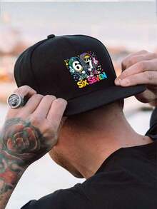 1pc/2pcs Hip Hop Cartoon Funny Music Note & "67" Graphic Print Baseball Cap And Crossbody Bag Set, Street Style Fashion Outdoor Sports Adjustable Flat Brim Cap And Shoulder Bag, Gift For Friends And Anniversary - Multicolor - View 3