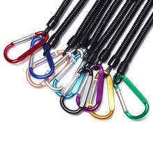 Durable Anti-Lost Retractable Elastic Rope Spring Safety Lanyard Key Chain Tactical Portable Fishing Cord Accessories - Multicolor - View 2
