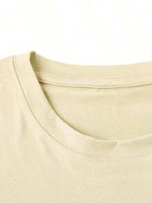 Summer T-Shirts 2026, Easter Cartoon Letter Graphic Print T-Shirt, Casual Short Sleeve Round Neck T-Shirt For Summer And Spring, Women's T-Shirt, Loose And Comfortable, Summer Clothes For Women, Women's T-Shirts, Casual T-Shirts For Ladies. - 杏色 - 查看 3
