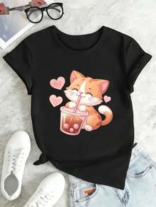 Women T-Shirts - Black - View 2
