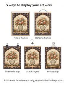 1pc Frameless Persian Floral Vase Wall Art  Print Vintage Botanical Elegant Flower Poster Aesthetic Apartment Living Room Bedroom Back To School Funky Posters Dorm Essentials - Persian Flowers - View 6