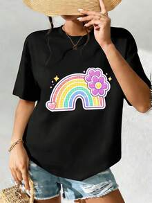 Dam-T-shirts - Svart - Visa 2