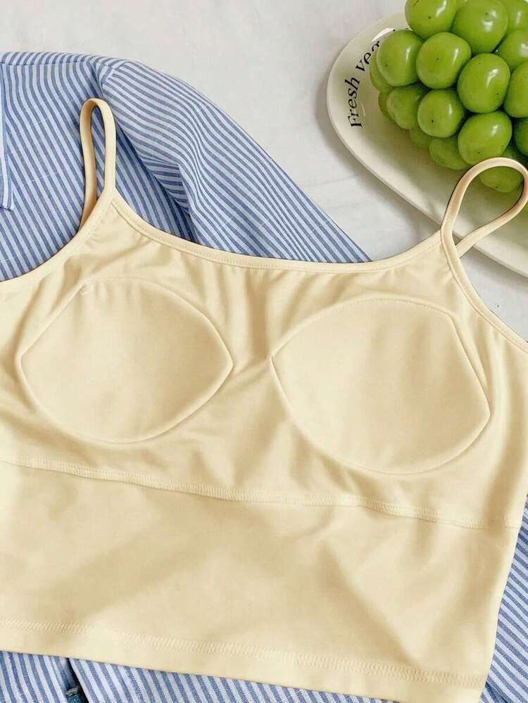 Camiseta de tirantes casual con espalda retorcida y rayas rosas para mujer - Albaricoque - Añade 9