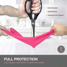 Mamison 2 Pairs Reusable Waterproof Household Dishwashing Cleaning Rubber Gloves, Non-Slip Kitchen Glove (Pink, Medium (Pack Of - kiểu dáng như hình ảnh - Xem 3
