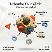 Wooden Climbing Training Ball – Adjustable Finger Strength Trainer, Non-Slip & Smooth Wood Finish, Portable Grip Exerciser For Bouldering, Sport Climbing, Mountaineering, Home Gym Travel, Durable Hand Trainer For All Climbers. - Wooden Climbing Training Ball - View 4