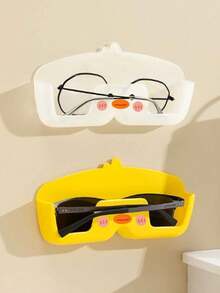 1pc No-Drill Pressure-Resistant Fashion Wall-Mounted Glasses Storage Rack, Bedroom Bedside Table Jewelry & Sundries Storage Rack, Bathroom Wall-Mounted Fashion Glasses Storage Rack - Multicolor - View 3