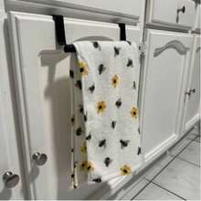 Barra para toallas de una sola barra que se instala sobre el gabinete, sin necesidad de perforar, instalación directa en la puerta del gabinete, estante de almacenamiento de cocina, suministros de cocina, estante de almacenamiento, estante colgante, utensilios de cocina - Multicolor - Ver 3
